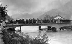 Einweihungsfeier 1906 Loisachbrücke Eschenlohe