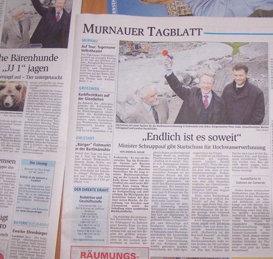 Startsignal von Schnappauf, Bär Bruno lebte noch